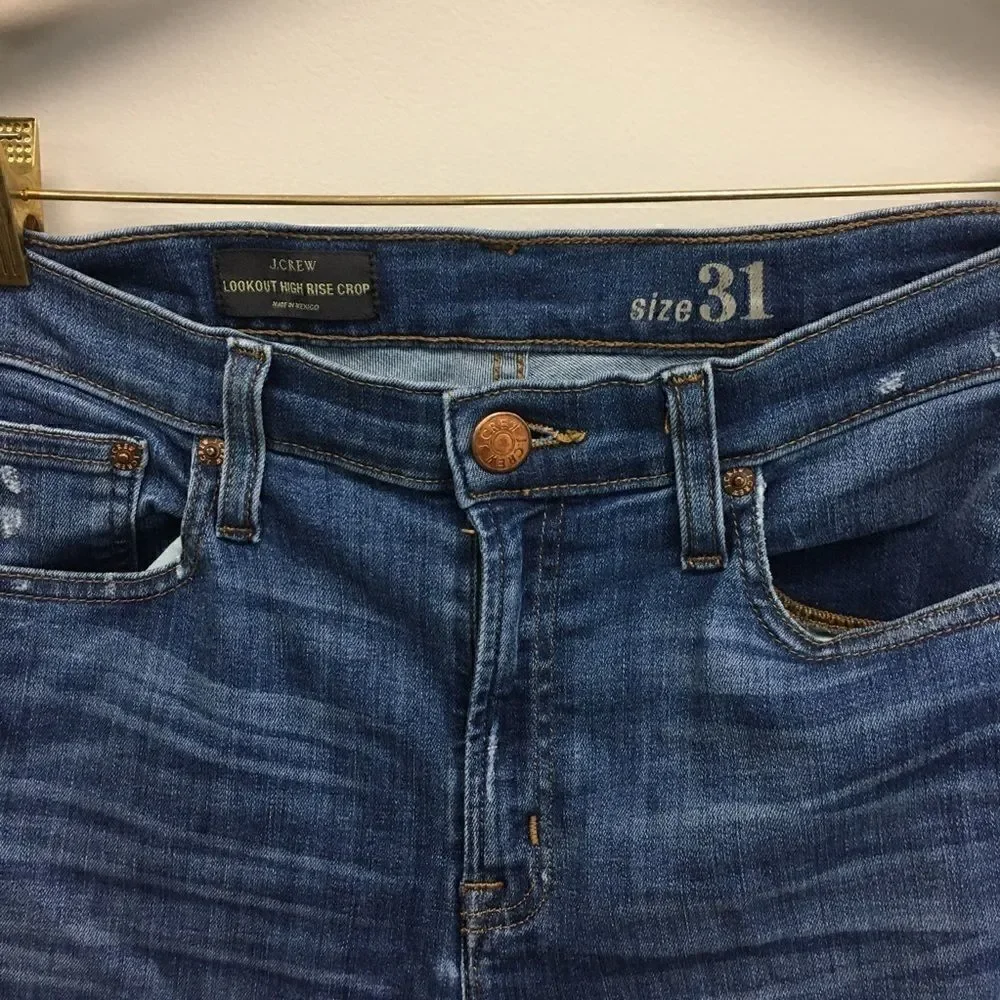 J. Crew | Lookout High Rise Crop Raw Hem Jeans 31